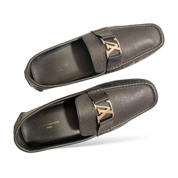 Mens LOUIS VUITTON Leather Drivers with Silver Tone Metal LV Motif |Size: 11M| - Picture 4 of 12